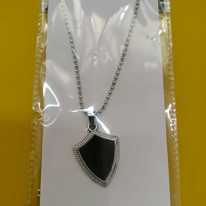 Black Enamel Chain Pendant For Men