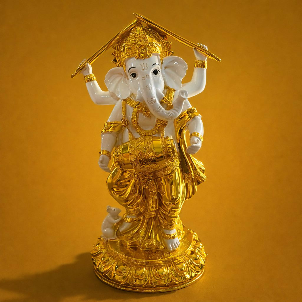 Lord Ganesha Dancing Statue Decorative Showpiece for Home Temple Decor