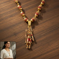 Shiv Ji Pendant Necklace – Gold Plated with Rudraksha Beads