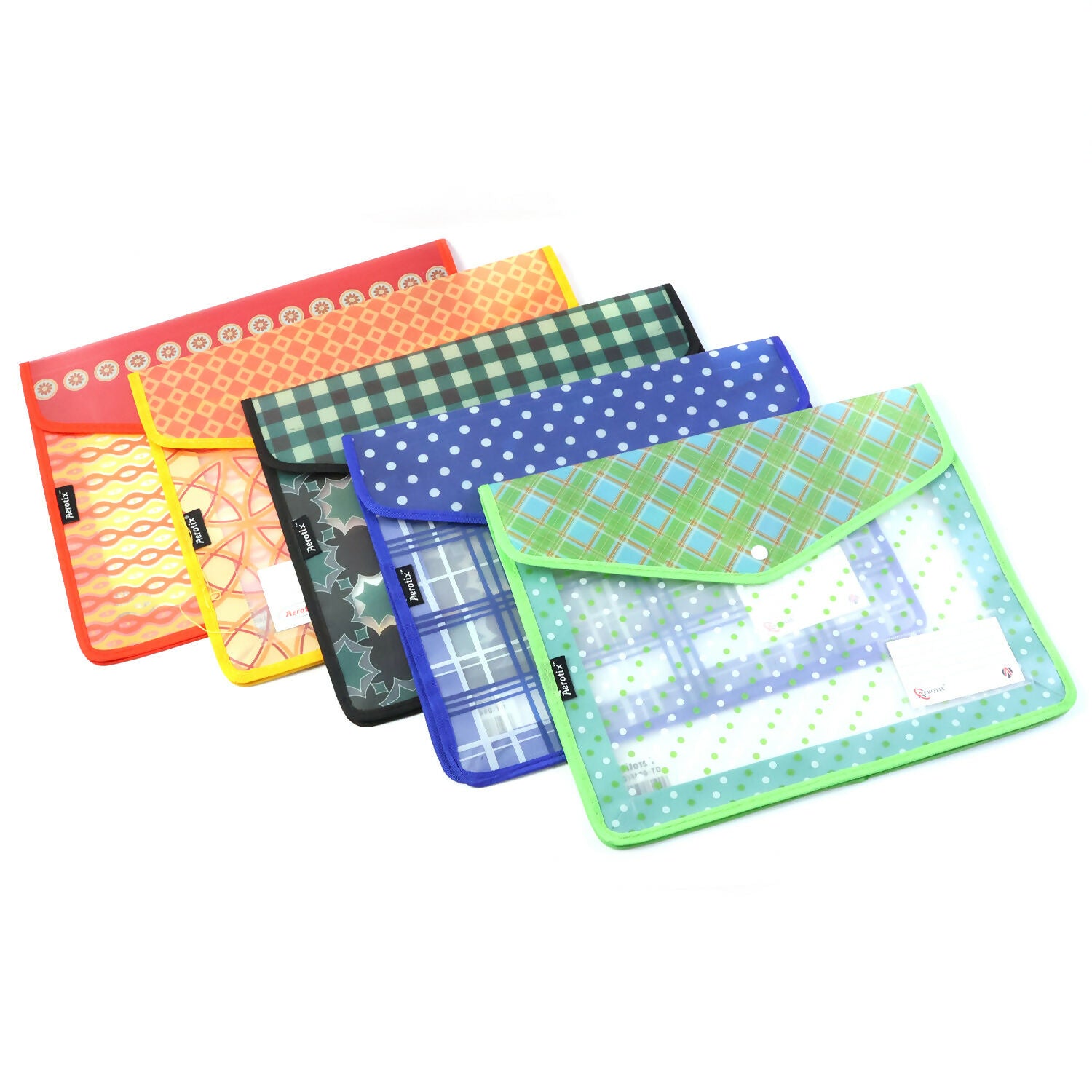 Plastic Button File Folder for Documents, Office & School Use – Multicolour (1 Piece)