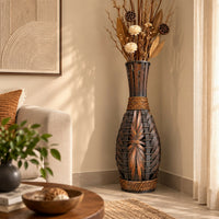 Tall Woven Floor Vase for Home Decor Living Room Bedroom Corner Floral Display 95 cm