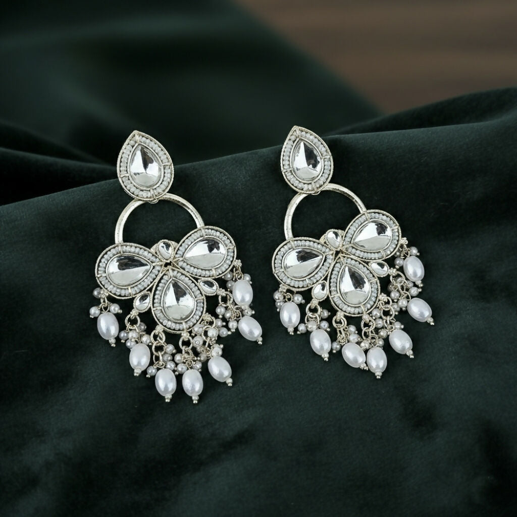 Elegant Dangle Earrings with Pearl Drops