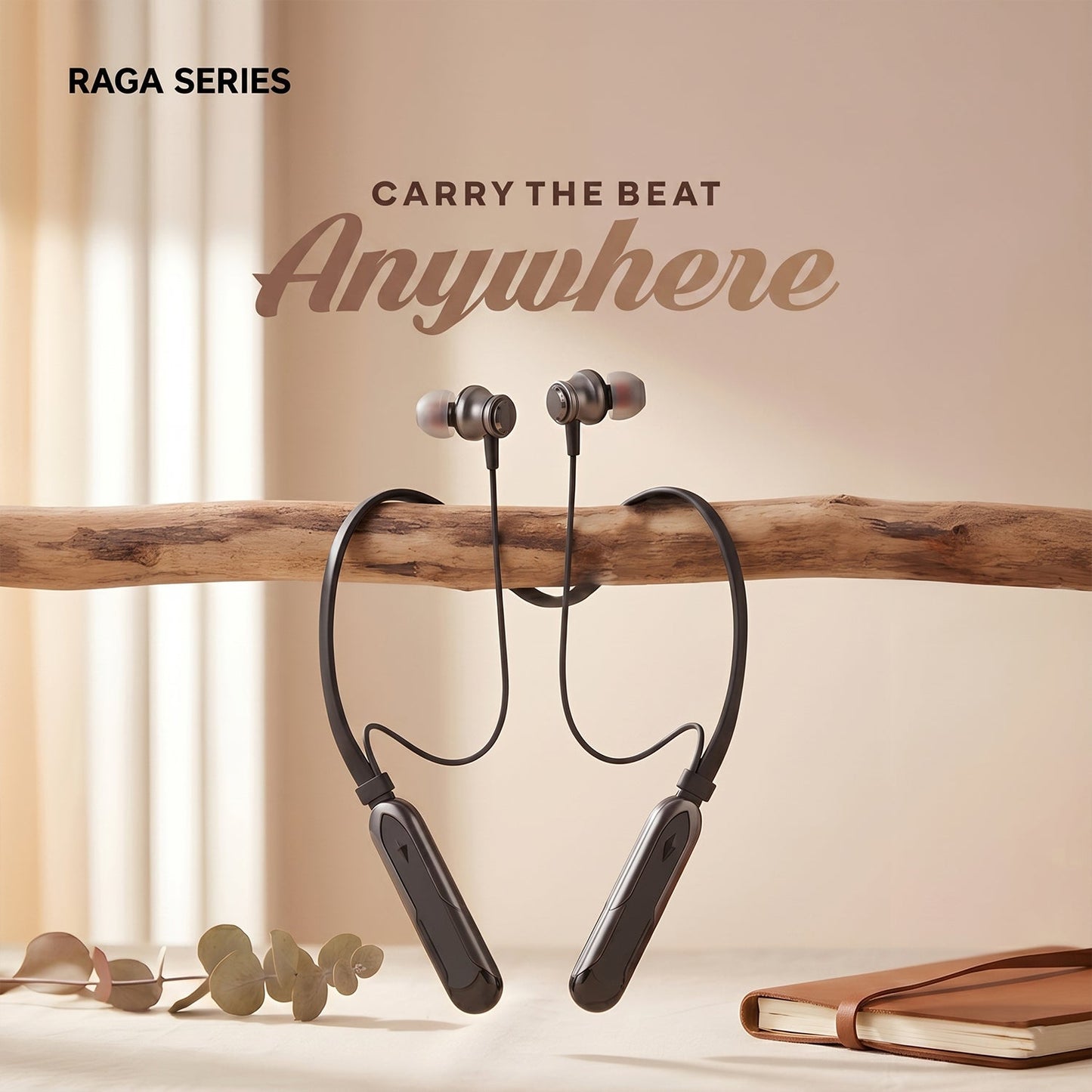 Raga Series Wireless Stereo Bass Neckband Earphones, Neck band (1 Pc)