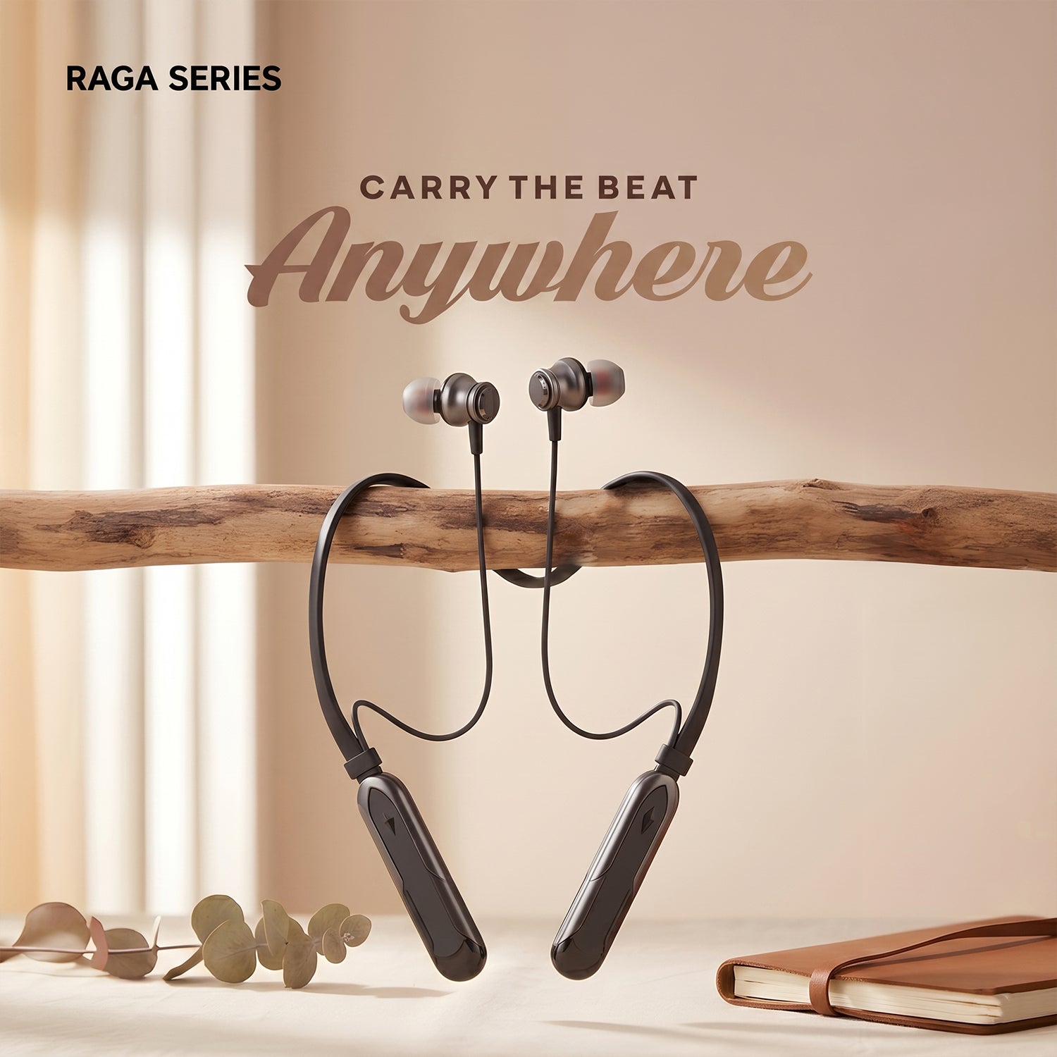 Raga Series Wireless Stereo Bass Neckband Earphones, Neck band (1 Pc)