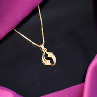 Modern Twist Pendant Necklace with Sparkling Stone Highlights