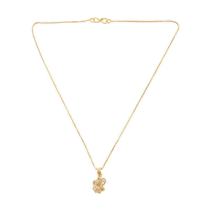 Delicate Floral Heart Pendant Necklace with Sparkling Crystal Details