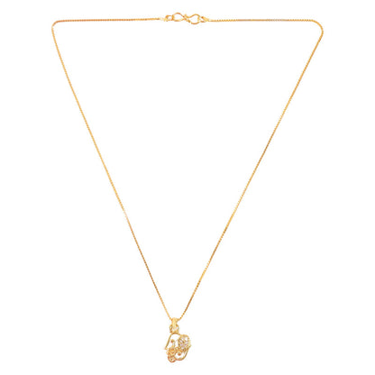 Floral Teardrop Charm Pendant Necklace with Crystal Detailing