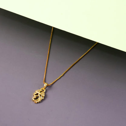 Elegant Crystal-Studded Leaf Swirl Pendant Necklace