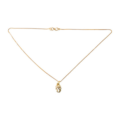 Elegant Crystal-Studded Leaf Swirl Pendant Necklace