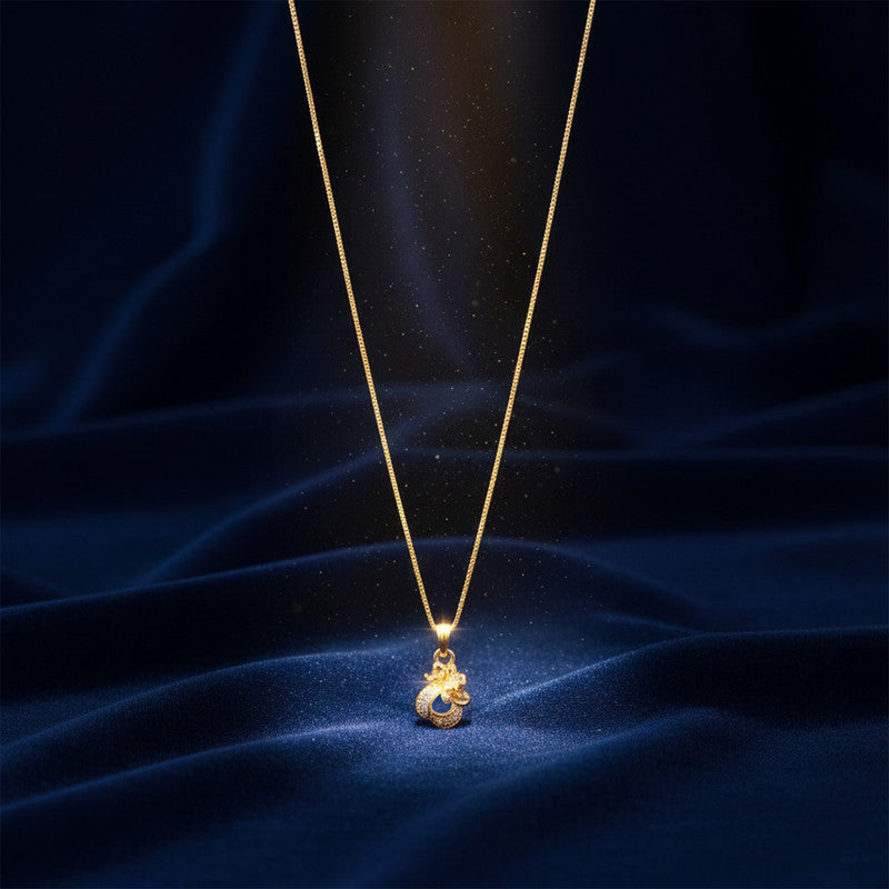 Elegant Crystal-Studded Artistic Drop Pendant Necklace