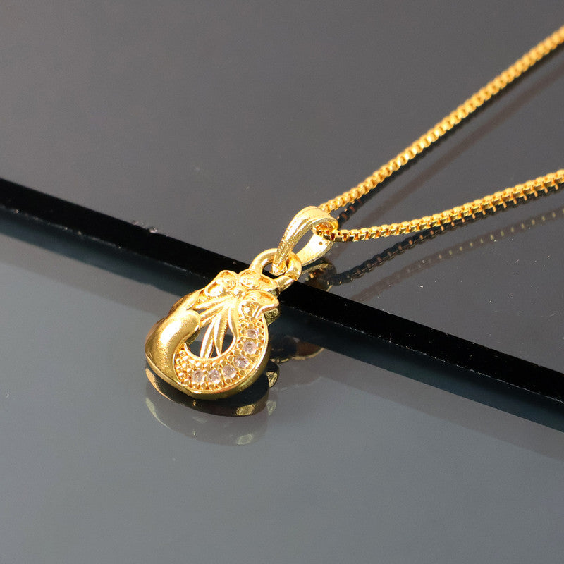 Artistic Crescent Drop Pendant Necklace with Crystal Highlights