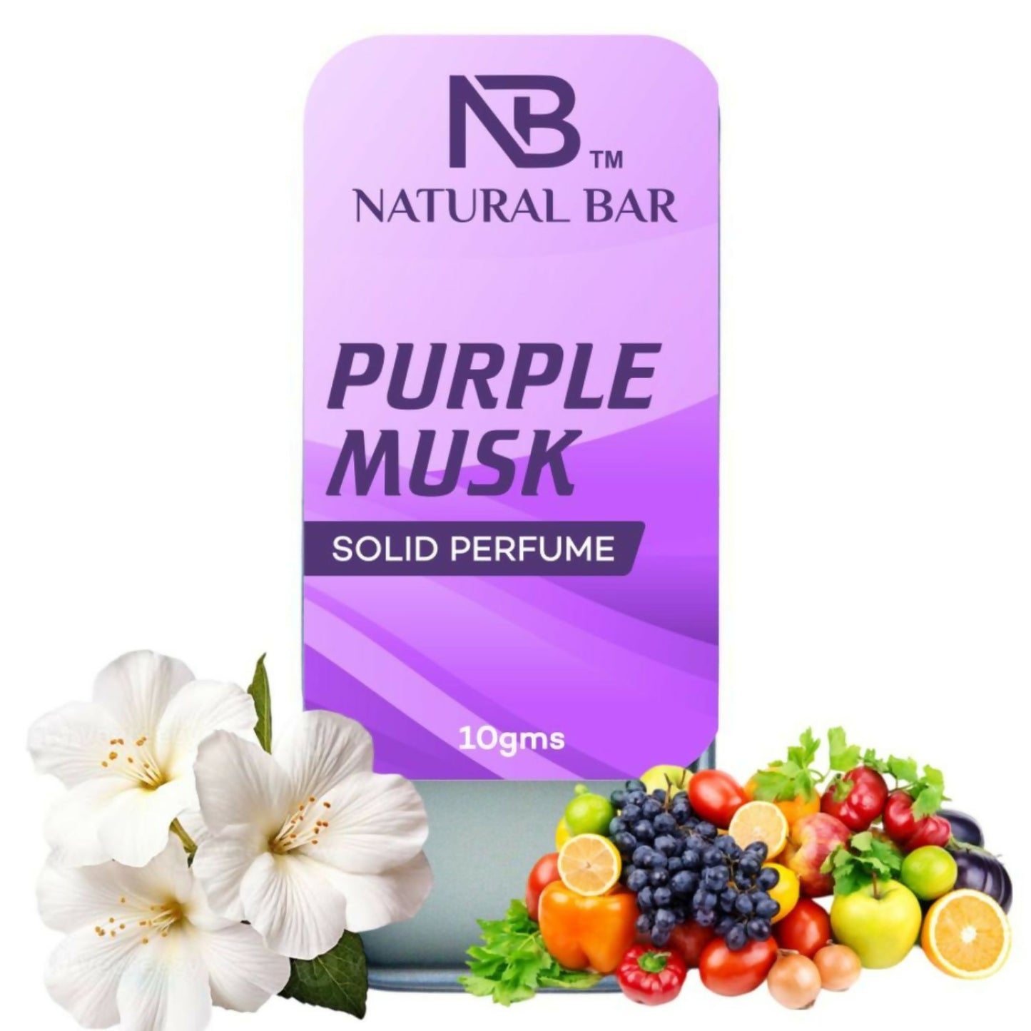 Purple Musk Solid Perfume, Alcohol Free Long Lasting Fragrance for Male and Female (10gms)