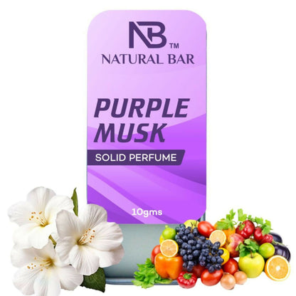 Purple Musk Solid Perfume, Alcohol Free Long Lasting Fragrance for Male and Female (10gms)