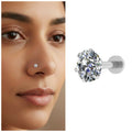 Gold Plated AD Nosepin Stud with Flat Back for Women