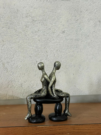 Abstract Couple Sitting Showpiece Statue for Home Decor & Gifting