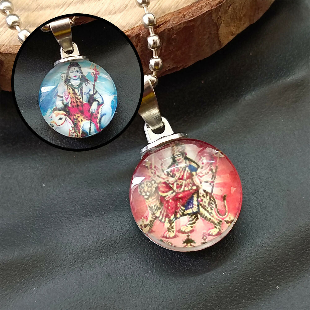 Shiv And Devi Durga Shakti Maa Chain Pendant