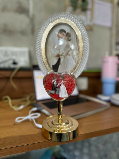 LED Romantic Couple Photo Frame Lamp with 3 Light Modes