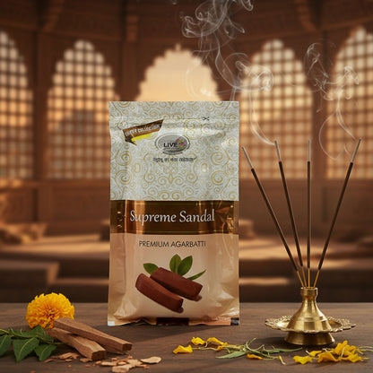 Premium Agarbatti Combo Pack Supreme Sandal & Rose Patti Fragrance (2 Packs of 250 gm)