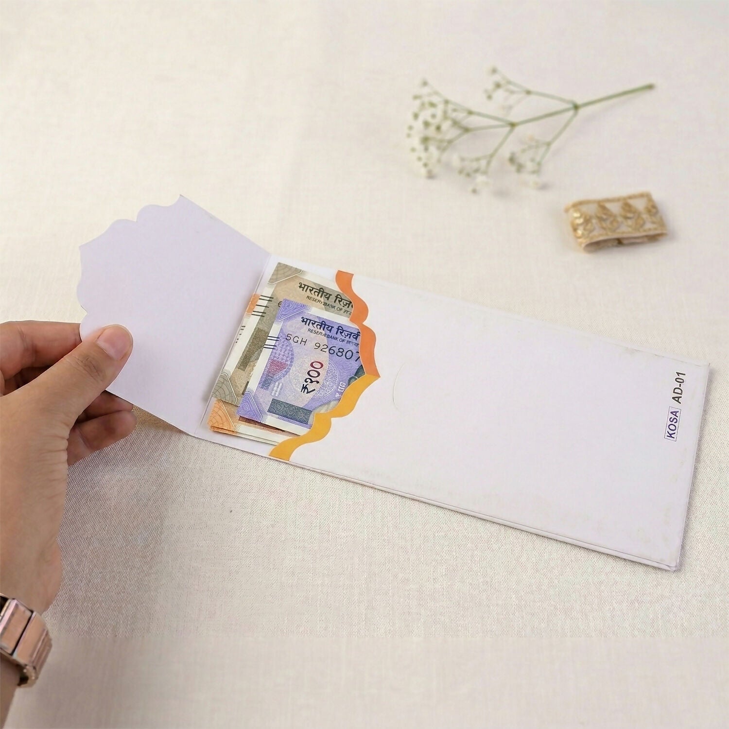 Traditional Wedding Shagun Money Envelope Elephant Design Pack of 10 Pieces