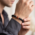Rudraksha Matte Black Beaded Bracelet for Men and Women Spiritual Fashion Wear