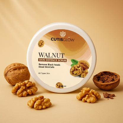 Eyelet Walnut Skin Defence Scrub – Exfoliating Face & Body Scrub for Blackhead Removal, Dead Skin Cell Cleansing & Smooth Radiant Skin (100ml)