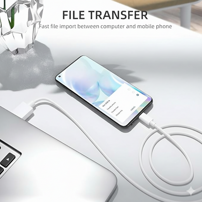 Uniteq FastLink USB A to Type C Cable white angled view