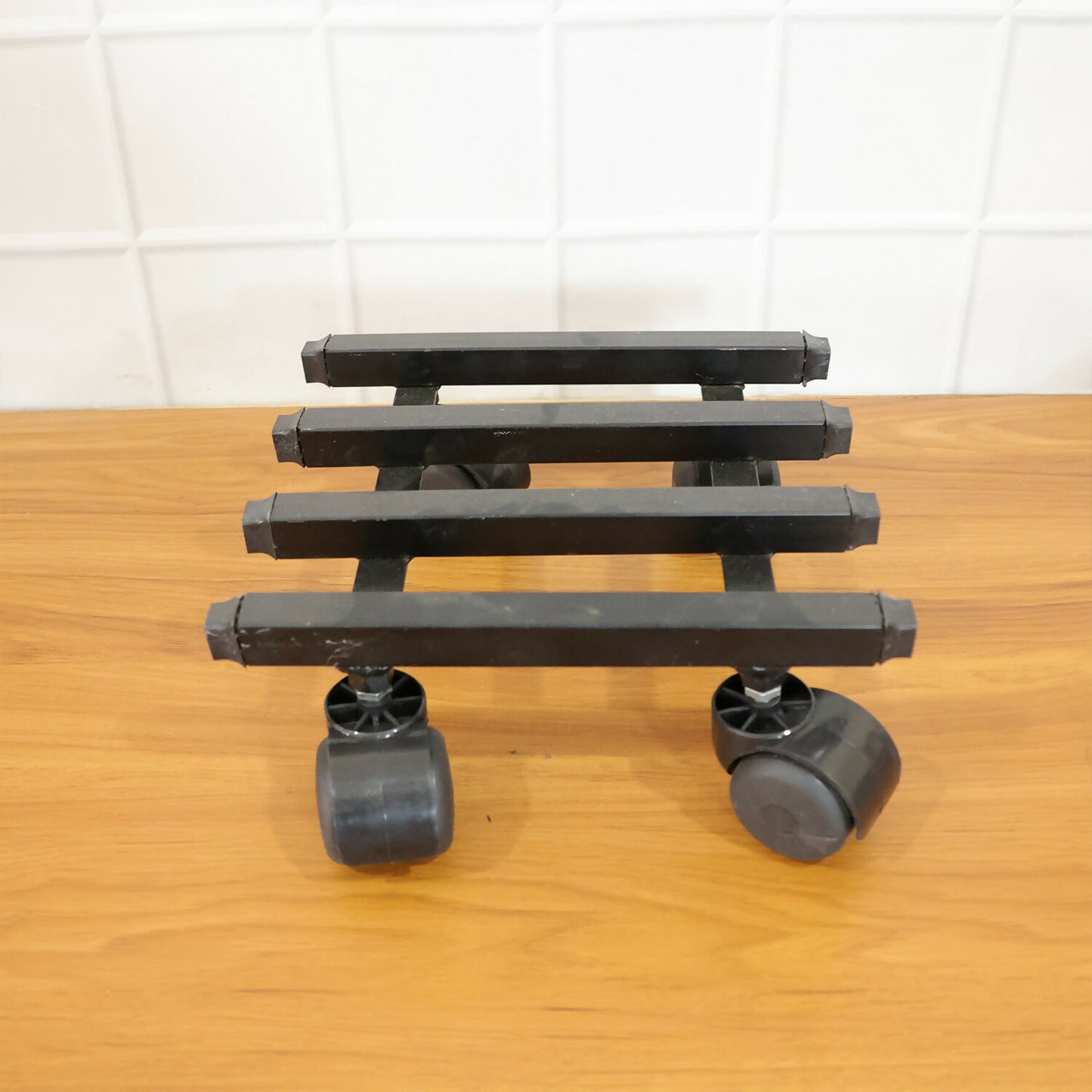 Square Heavy Duty Plant Pot Trolley with Wheels for Easy Movement, Indoor & Outdoor Planter Stand (9x9x6 Inch)