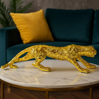 Luxury Golden Panther Figurine for Home Décor(20 INCH) – Elegant Resin Animal Showpiece for Living Room, Office Table, or Centerpiece Decoration – Modern Art Leopard Statue Gift Item