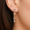 Rose Gold Heart Tassel Earrings – Elegant Romantic Dangle