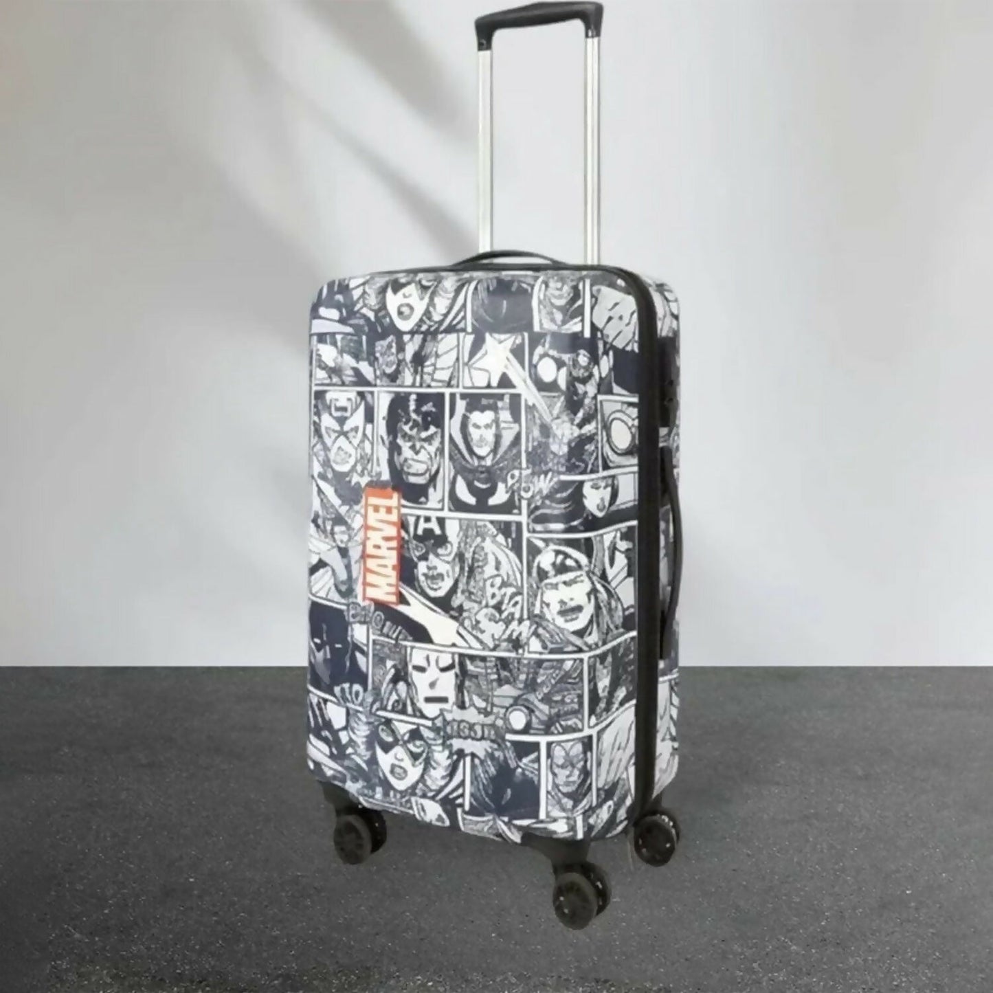 Novex Marvel Avenger Squre Kids Polycarbonate Trolley Bags for Travel Luggage with 4 Wheel (Black, 18 Inch)