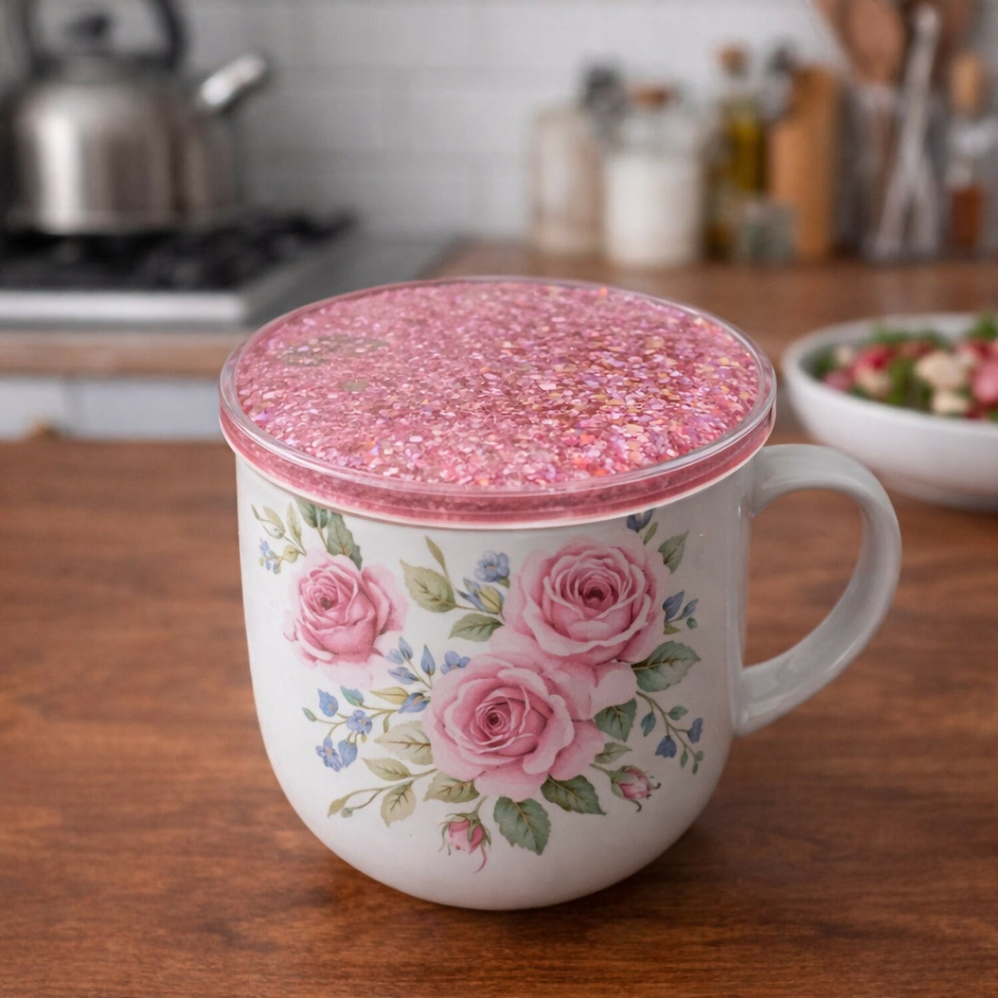 Pink Glitter Resin Tea Coaster for Cups & Mugs ( MUG NOT INCLUDED)