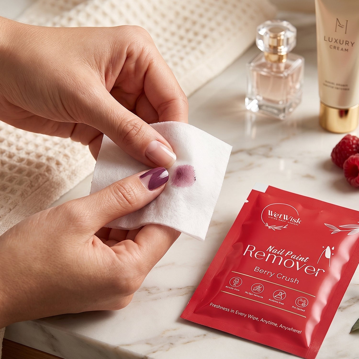Single-use nail remover wipe for easy application