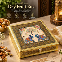 Traditional Elephant Design Dry Fruit Box for Festive Gifting and Home Storage Use