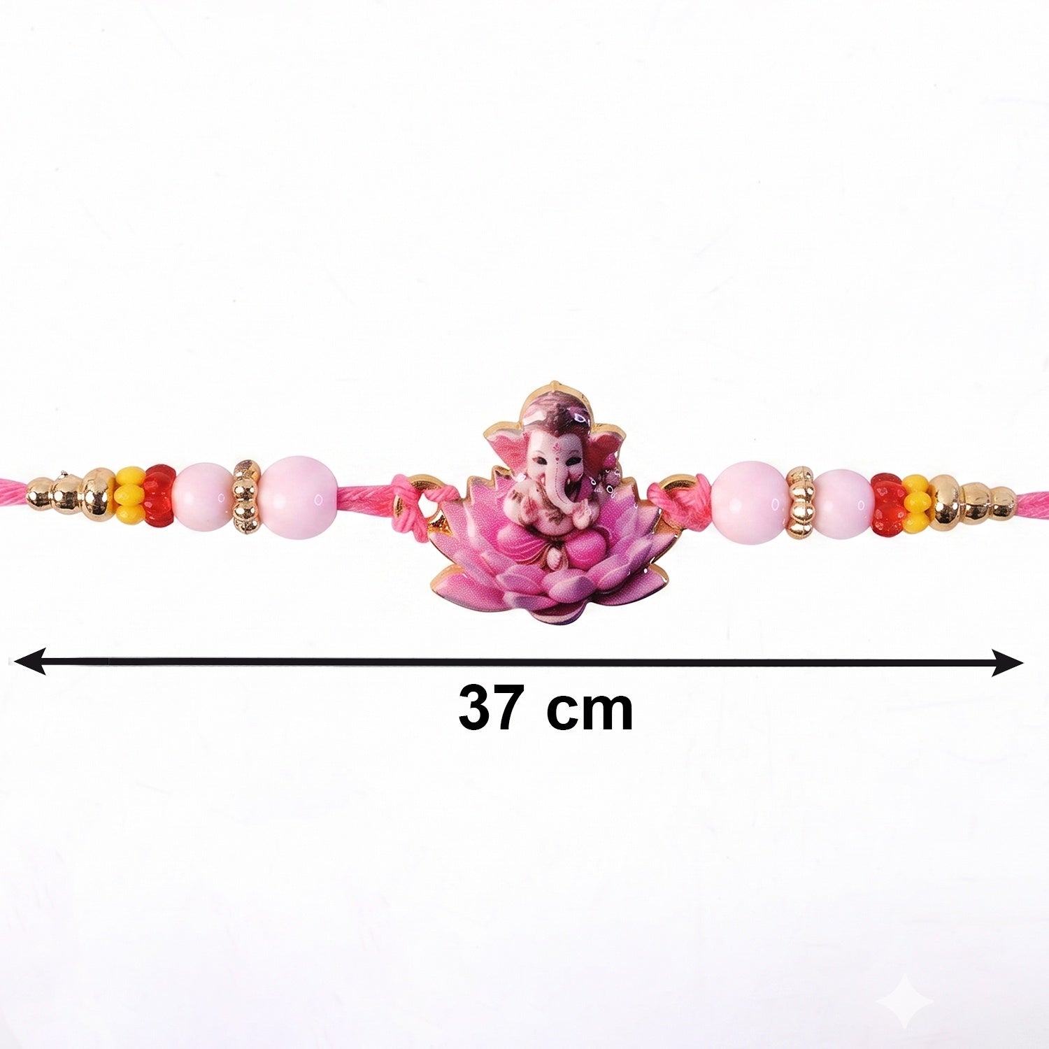 Lord Ganesha on Pink Lotus Designer Rakhi