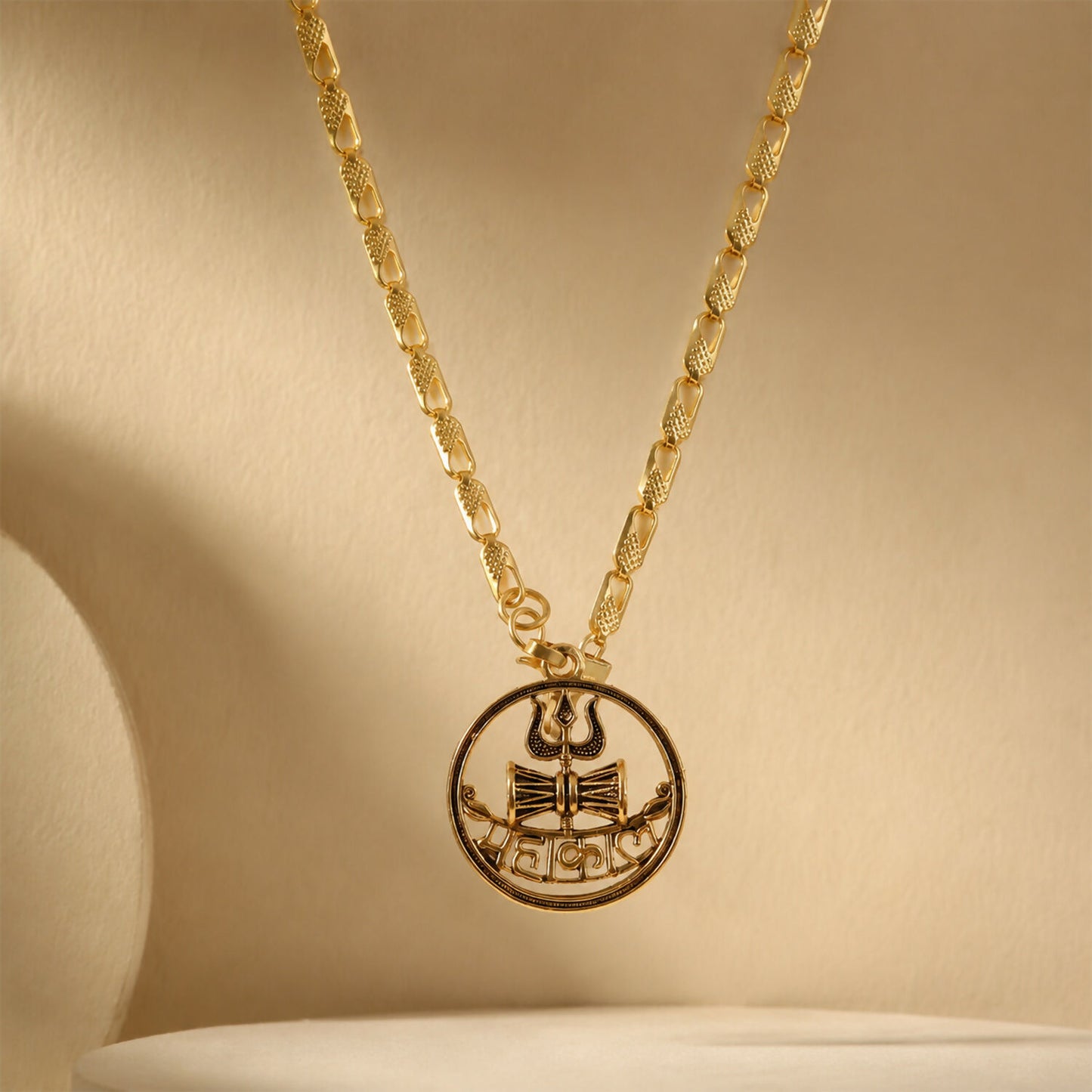 Fashionable designer chain with Mahakal Trishul Damru pendant