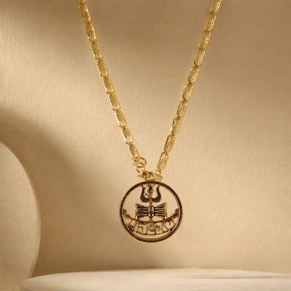 Fashionable designer chain with Mahakal Trishul Damru pendant