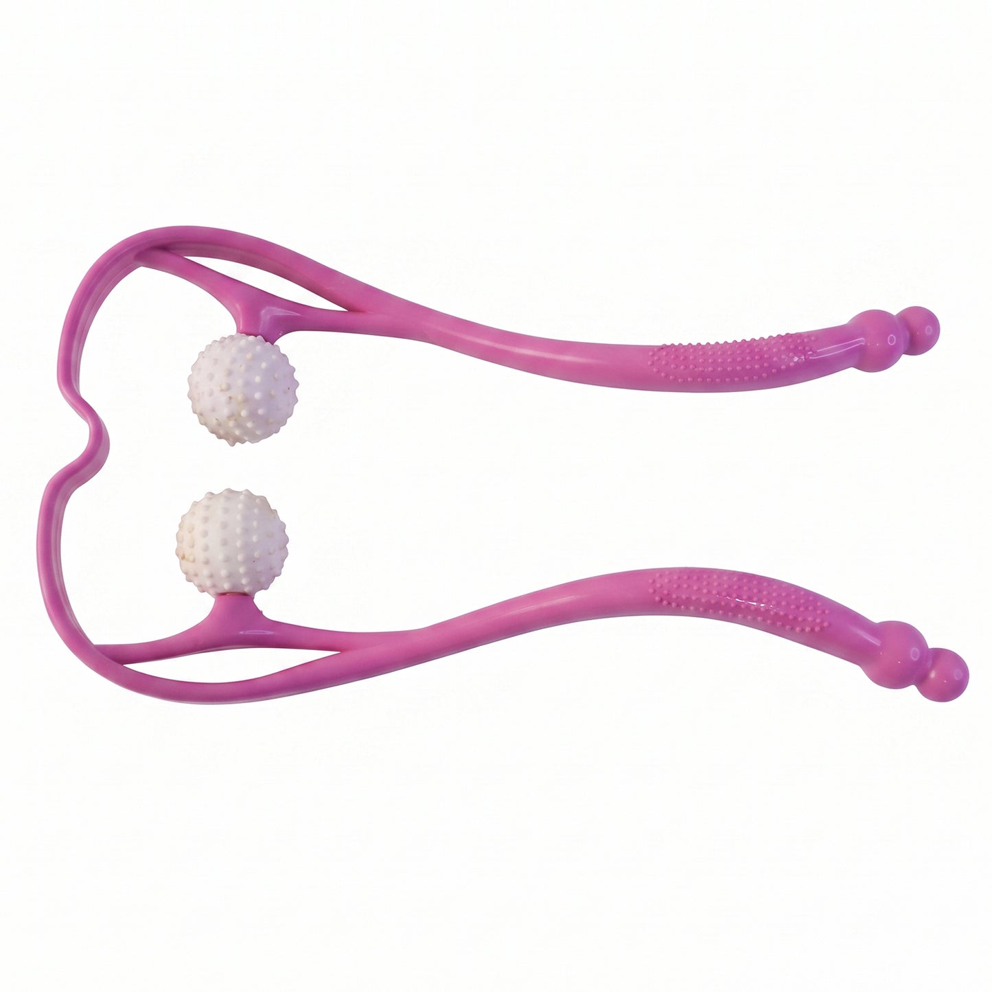 Manual Pink Neck Shoulder Massager with Spiky Ball for Pain Relief (1 Pc)