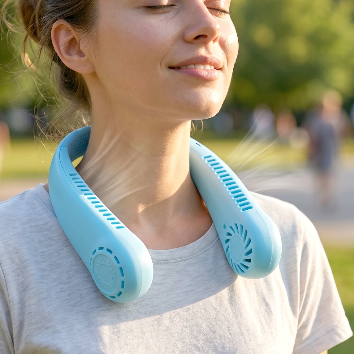 rechargeable wearable neck fan