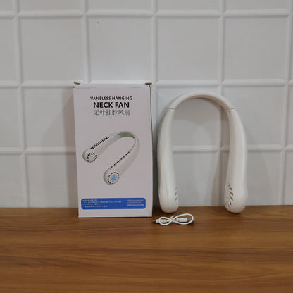 Portable Rechargeable Neck Fan (1 Pc, White Color)