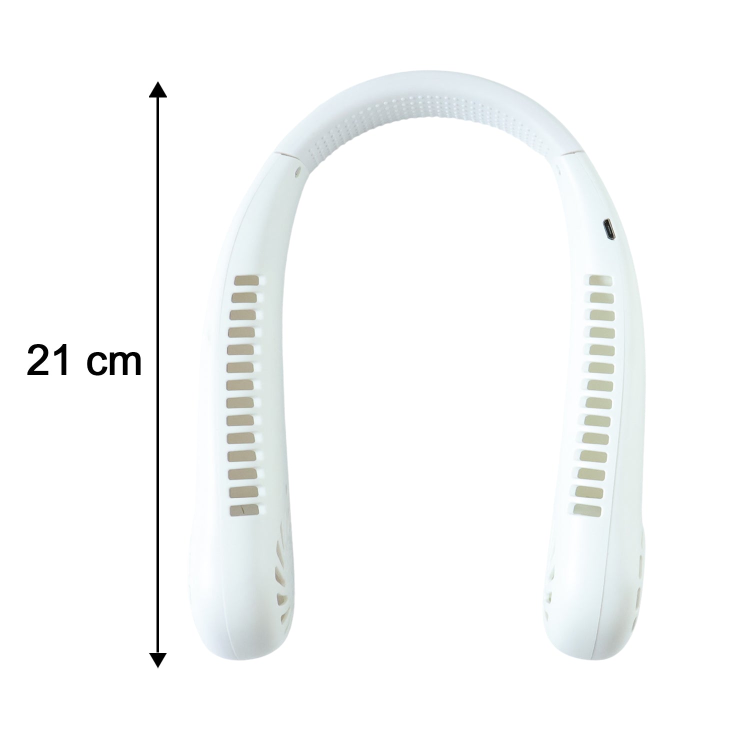 Portable Rechargeable Neck Fan (1 Pc, White Color)