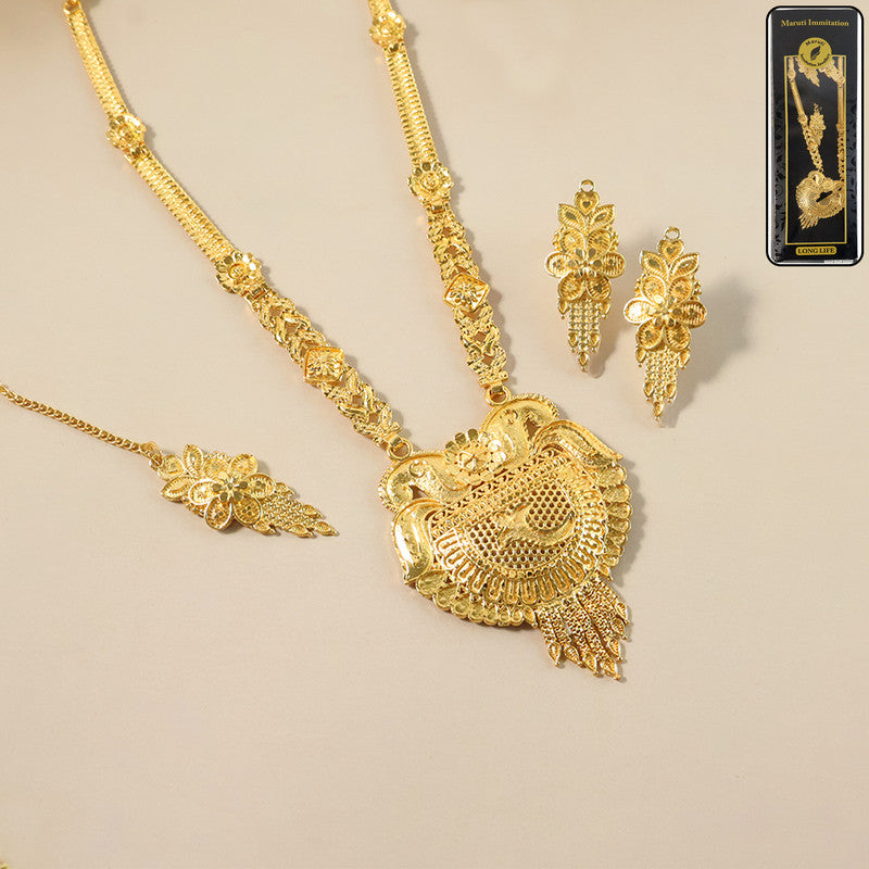 Premium Traditional Gold-Plated Necklace Set for Weddings & Ceremonial Wear