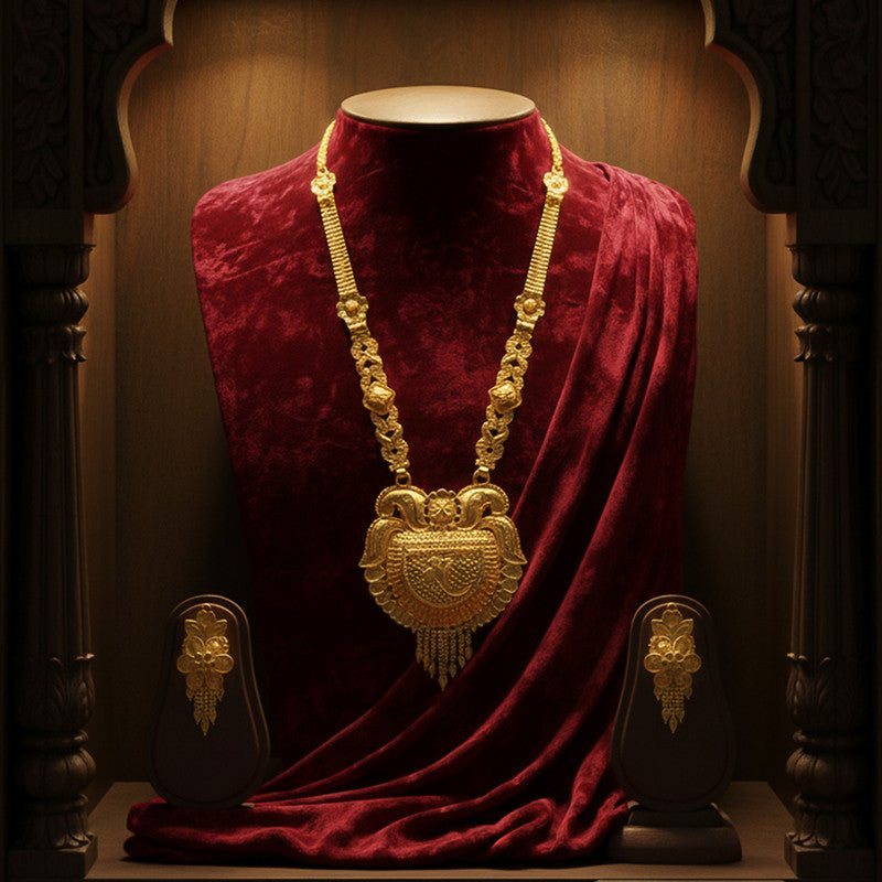Premium Traditional Gold-Plated Necklace Set for Weddings & Ceremonial Wear