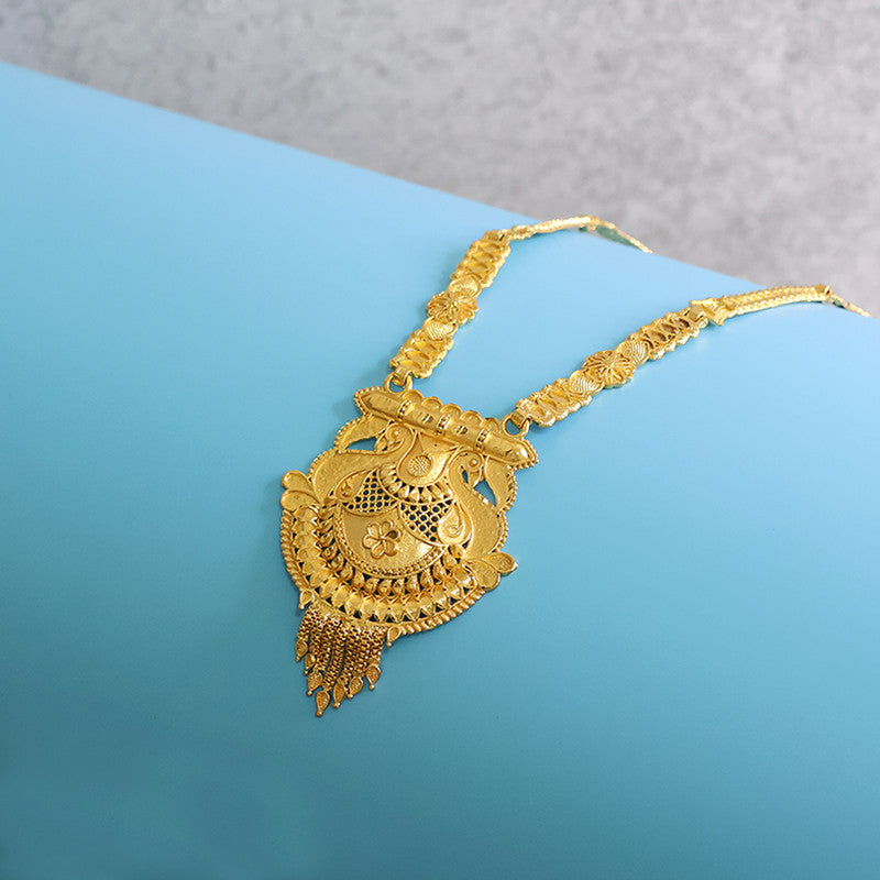 Heritage-Inspired Gold-Plated Long Necklace Set for Festive & Ceremony Wear