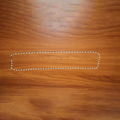 Pearl Beaded Long Necklace – Elegant Gold-Tone Chain Jewellery
