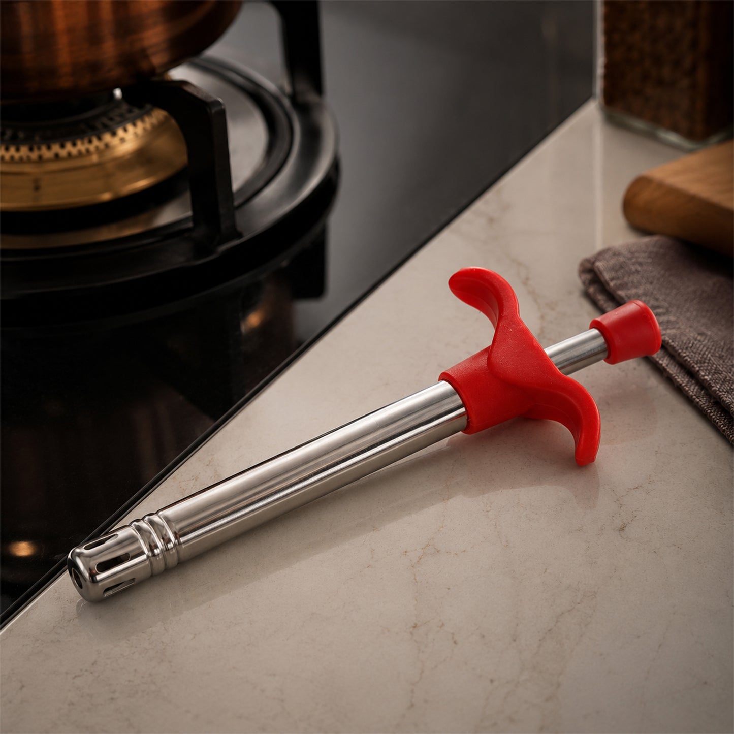 Apex Stainless Steel Gas Lighter with Trigger Grip for Kitchen Stove (1 Pc)