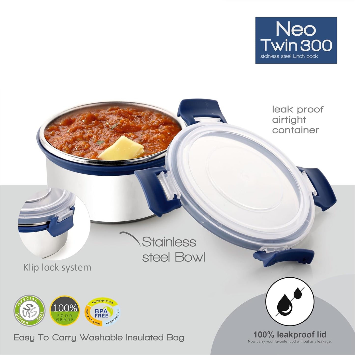 Leak-Proof Stainless Steel Food Containers Lunch Set