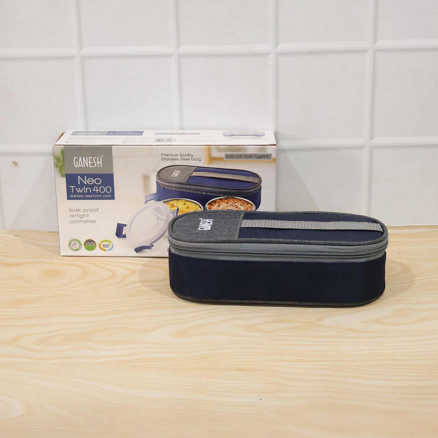 Ganesh Neo Twin 400 Lunch Box Set in Use