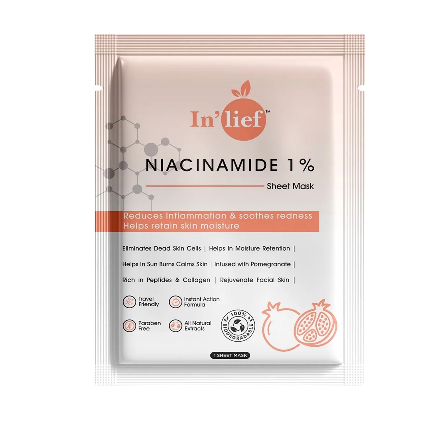 In’lief Niacinamide 1% Hydrating & Calming Facial Sheet Mask (1 Pc)