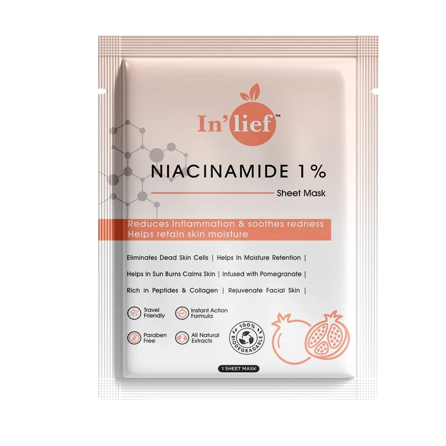 In’lief Niacinamide 1% Hydrating & Calming Facial Sheet Mask (1 Pc)