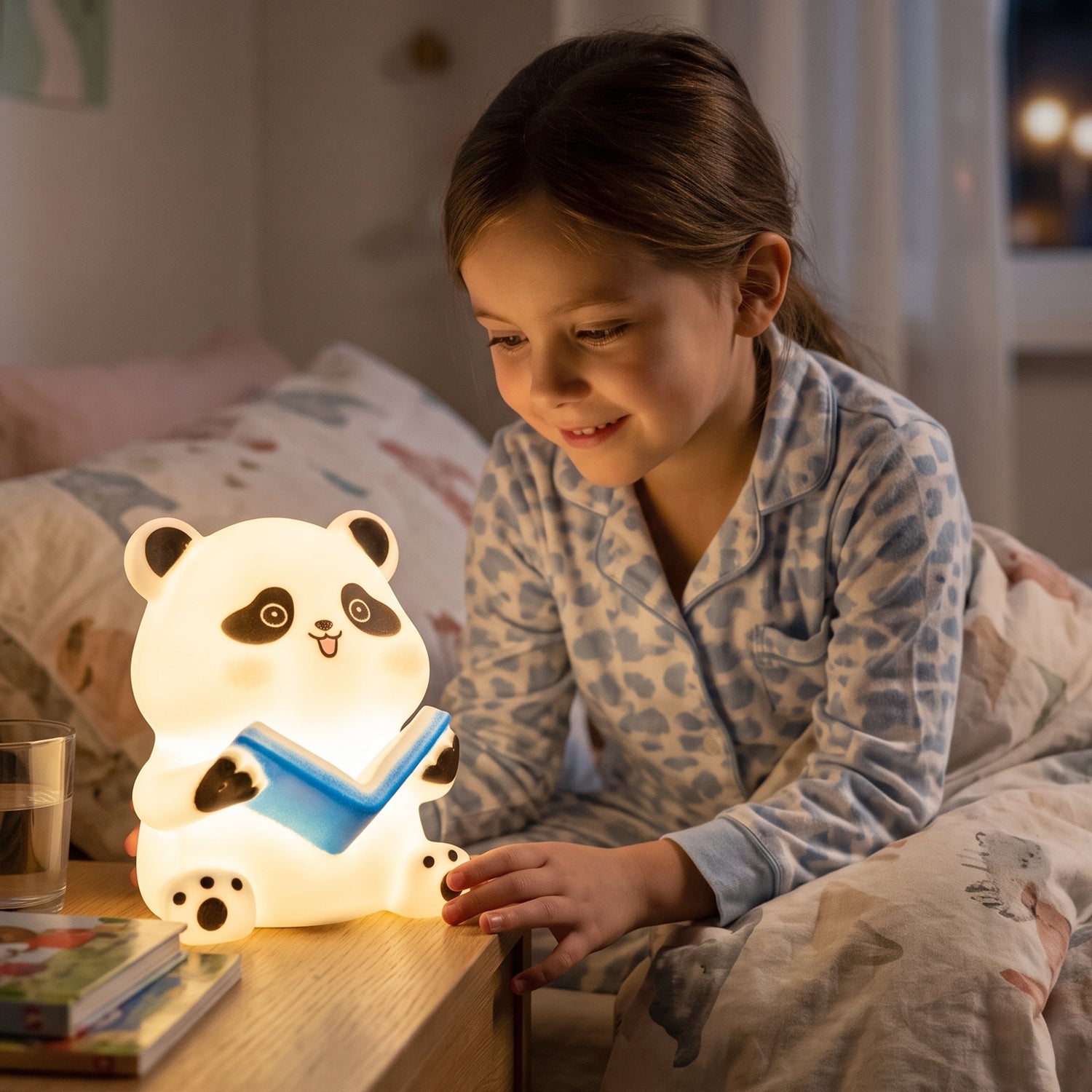 Panda Reading LED Night Light, Cute Silicone Bedside Lamp for Kids (1 Pc)
